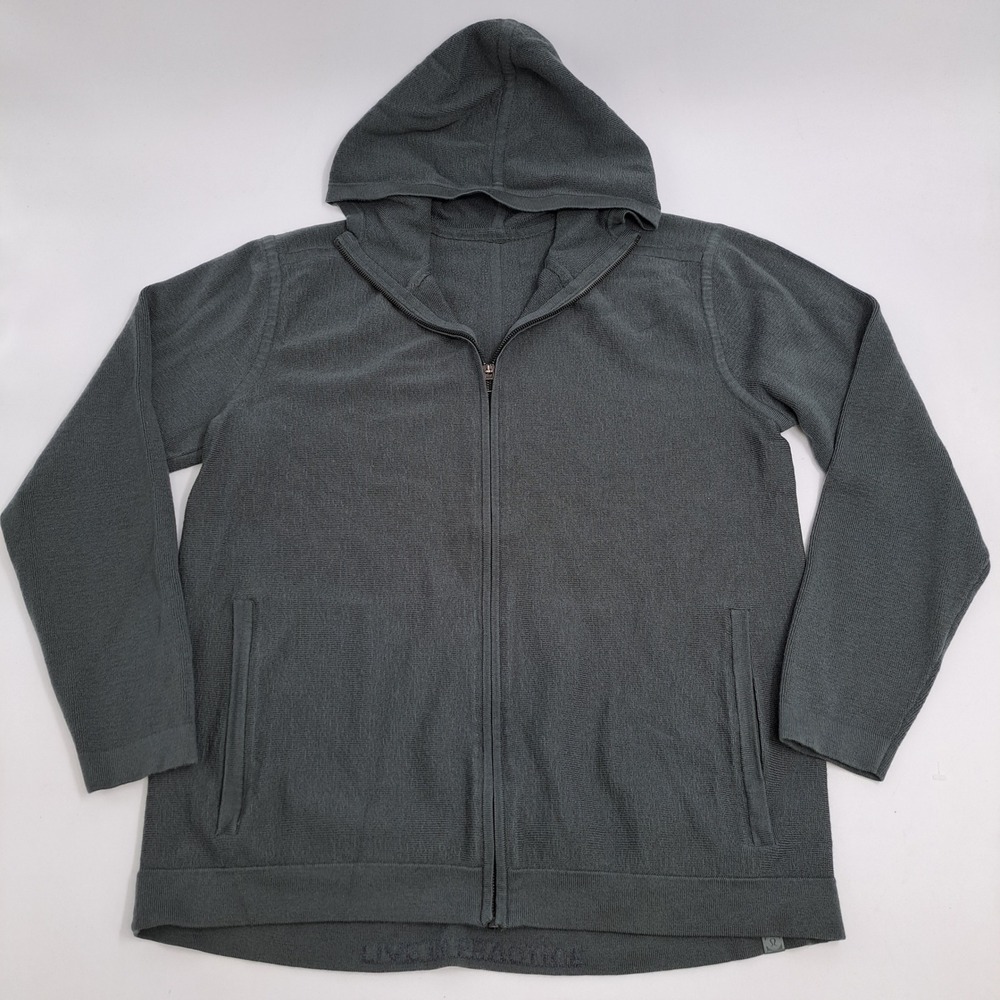 Lululemon Merino Wool Full Zip Hoodie Mens XL Gray Knit Sweater Live In Practice